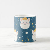 White Royal Cat Pattern Kaffeetasse (Mittel)