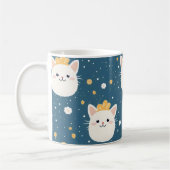White Royal Cat Pattern Kaffeetasse (Links)
