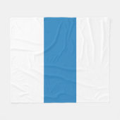 White & Royal Pastel Blue Bar Design Fleecedecke (Vorderseite (Horizontal))