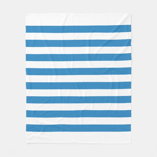 White & Royal Pastel Blue Lines Fleece Blanket (Vorderseite)
