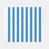 White & Royal Pastel Blue Lines Fleece Blanket (Vorderseite (Horizontal))