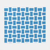 White & Royal Pastel Blue Weave Design Fleecedecke (Vorderseite (Horizontal))