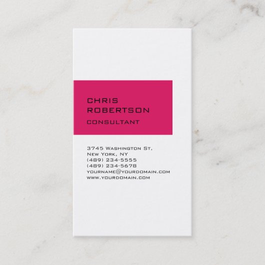 White Ruby Red Attractive Charming Business Card Visitenkarte (Vorderseite)