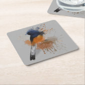 White Rumped Shama Bird Rechteckiger Pappuntersetzer (angewinkelt)