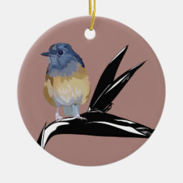 White Rumped Shama-Vogel Keramik Ornament