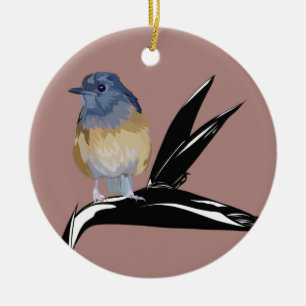 White Rumped Shama-Vogel Keramik Ornament