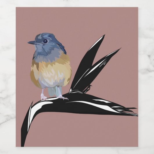 White Rumped Shama-Vogel Weinetikett (Einzelnes Label)