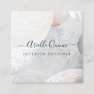 White Rust Blue Abstrakte Formen Räume Designer Quadratische Visitenkarte
