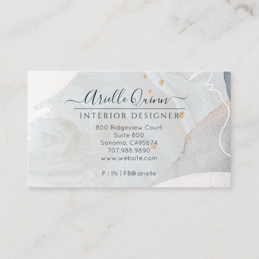 White Rust Blue Abstrakte Formen Räume Designer Visitenkarte (Rückseite)