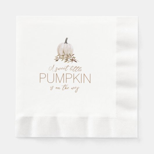 White Rustic Boho Pumpkin Baby Dusche Serviette (Vorderseite)