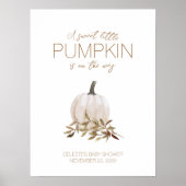 White Rustic Boho Pumpkin Baby Dusche Willkommen Poster (Vorne)