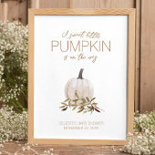 White Rustic Boho Pumpkin Baby Dusche Willkommen Poster