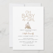 White Rustic Boho Pumpkin Oh Baby Girl Dusche Einladung (Vorderseite)