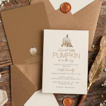 White Rustic Boho Sweet Little Pumpkin Baby Dusche