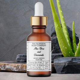 White rustic dropper or cosmetics bottle label adressaufkleber