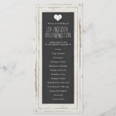 White Rustic Frame Chalk Hochzeitsprogramm Programm (Vorderseite)