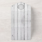 White Rustic Monogram Wedding All In One Einladung (Außenbereich)