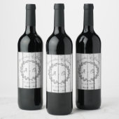 White Rustic Monogram Wedding Wine Label Weinetikett (Flaschen)