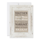 White Rustic Rahmen & Burlap Wedding Einladung