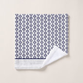 White Rustic Wood Beach House Lake House Navy Blue Badhandtuch Set (Waschlappen)