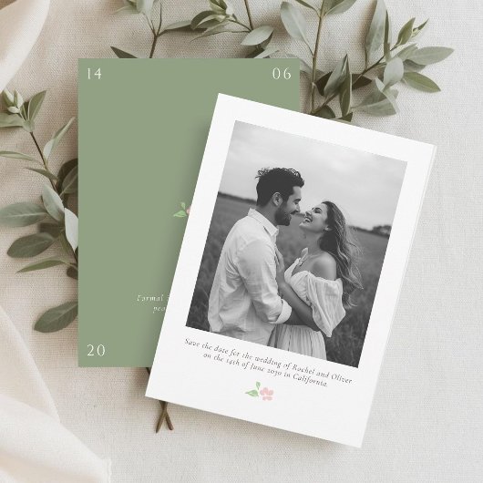 White & Sage | Chic Floral Wedding Save the Date