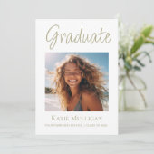 White Sage Green Abschluss Ankündigung Foto (Stehend Vorderseite)