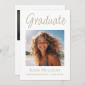 White Sage Green Abschluss Ankündigung Foto (Vorne/Hinten)