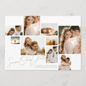 White Sage Green Collage Multi Foto Hochzeit Save The Date (Vorderseite)