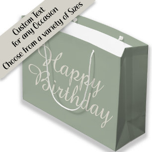 White Sage Green Happy Geburtstagsgeschenk Große Geschenktüte