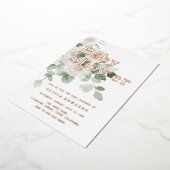 White & Sage Rose Gold Kinderdusche Einladung (Gedreht)