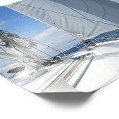 White Sailboat Deck Schließen Fotodruck (Ecke)