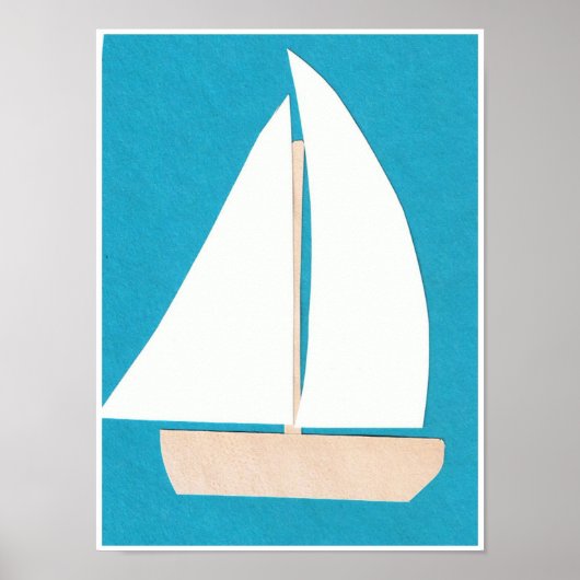 White Sailboat Poster (Vorne)
