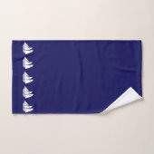 White Sailing Yachten auf Navy Blue Badhandtuch Set (Handtuch)