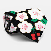 White Sakura Japanisch Floral Kimono Krawatte (Gerollt)