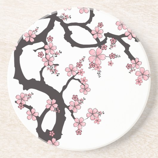 White Sakura - japanisches Design Untersetzer (Vorne)
