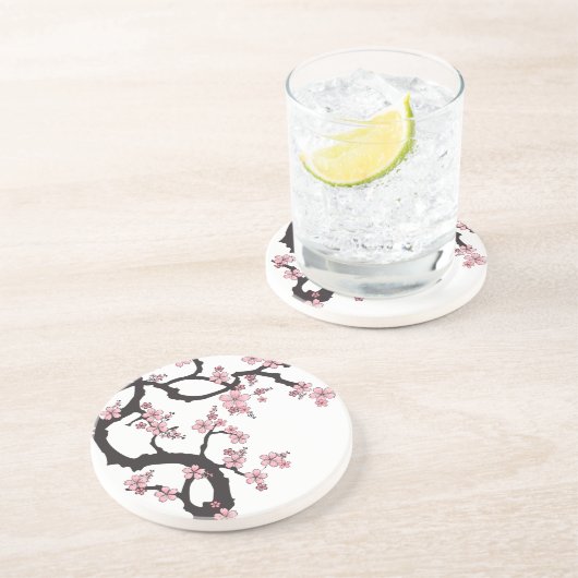 White Sakura - japanisches Design Untersetzer (Seite)