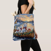 White Samoyed Christmas Boat Holiday Tasche (Von Nahem)