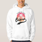 White San Diego Angeles Retro Sunset Hoodie (Vorderseite)