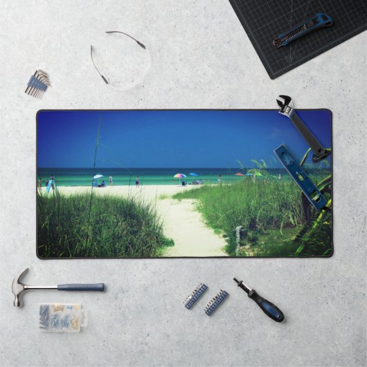 White Sand Beach Desk Mat Schreibtischunterlage (Arbeitsplatz)