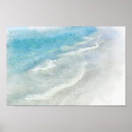 White Sand Beach Wasserfarbe - Aquamarines Aqua Tü Poster