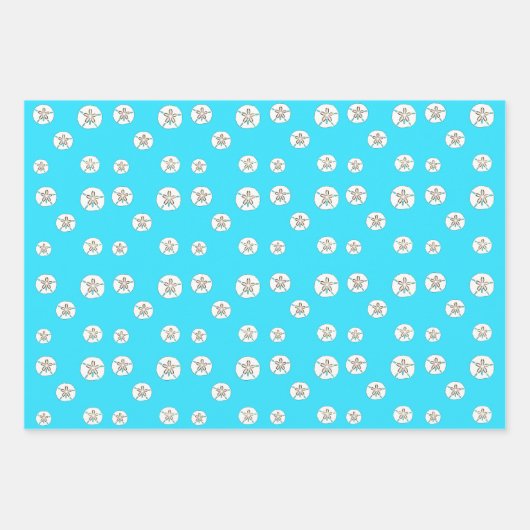 White Sand Dollars Blue Geschenkpapier Set (Vorderseite 2)