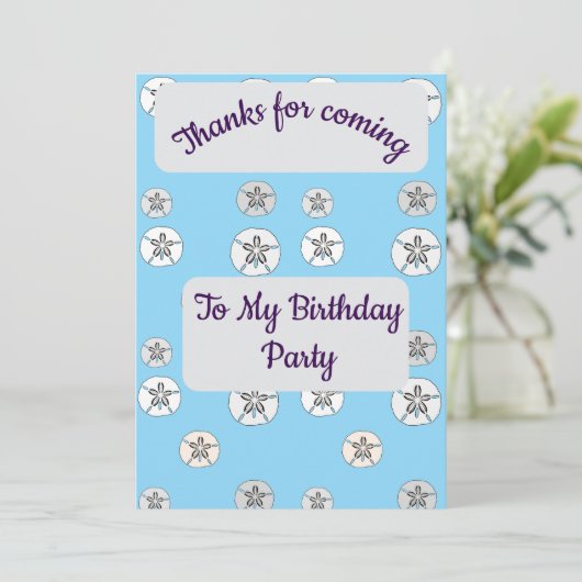 White Sand Dollars Danke Karte (Stehend Vorderseite)