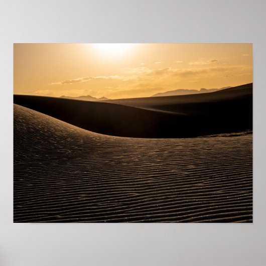 White Sand Dunes Nationalpark Sunset Poster (Vorne)