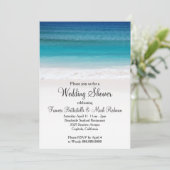 White Sand Ocean Beach Wedding Dusche Einladung (Stehend Vorderseite)