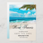White Sands Beach Palm Tree Save the Date (Vorne/Hinten)
