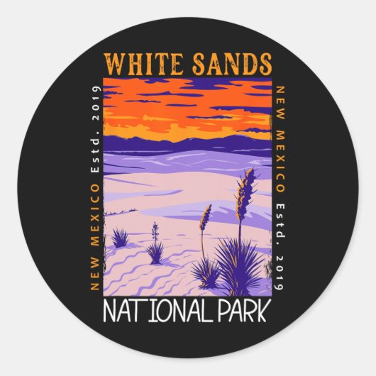 White Sands National Park New Mexico Distressed Vi Runder Aufkleber (Vorderseite)