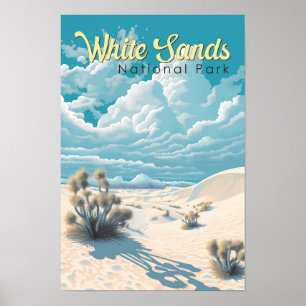 White Sands National Park Reise Kunst Vintage Poster