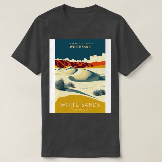 White Sands National Park Travel Poster T-Shirt (Design vorne)