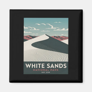 White Sands National Park Vintage Camping Wandern Magnet