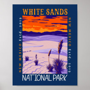 White Sands National Park Vintage Distressed Poster